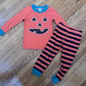Halloween Hanna Andersson Orange and Black Kids Pumpkin Pajama Set